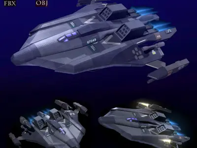 Space Battle Ships 3D Model Collection