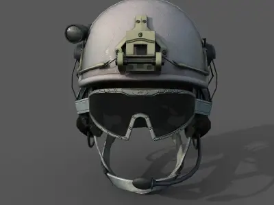 Helmet scifi military low poly 3d model  Low-poly 3D model