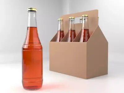 Beverage Branding Package No2 6Pack Low-poly 3D model