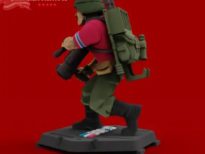  GI JOE Characters Bazooka GI JOE full-figure pose 02 3D print model