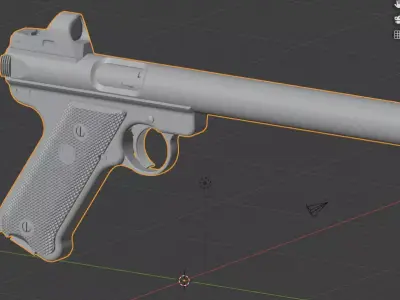 Ruger MK IV with Integral Suppressor Free low-poly 3D model