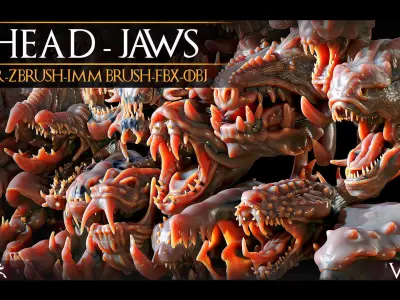 43 Jaws And Head-Creature And Character Head-Dinosaur-Vol 03 3D model