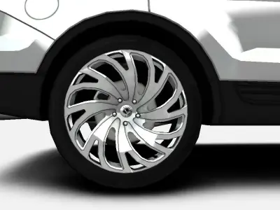 LUXXX LUX23 20inch Rim with Continental Sport Contact 5 Tyre Low-poly 3D model