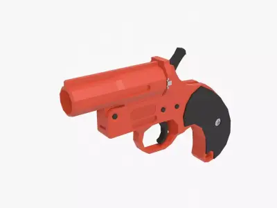 Flare gun Low-poly Low-poly 3D model