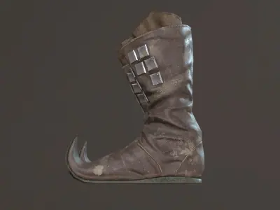 Medieval Leather Boots Low-poly 3D model
