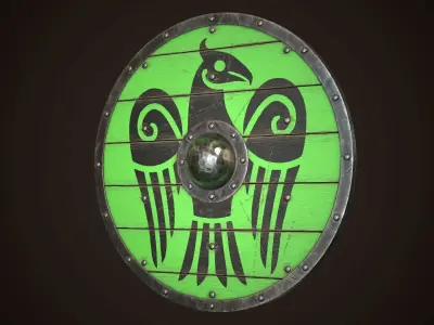Viking Shield 15 Low-poly 3D model