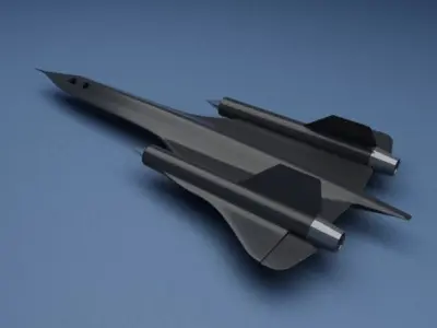 Blackbird SR-71 spy jet Low-poly 3D model