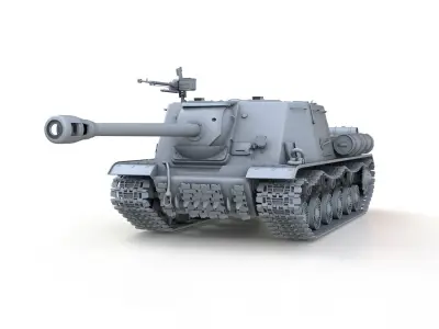 ISU-122S - Soviet  Assault Gun 3D model