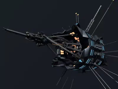 Scifi Space Satellite Antenna Probe Low-poly 3D model