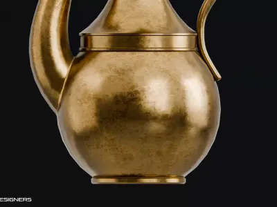 Vintage Water Jug - Antique Metal Teapot Low-poly 3D model