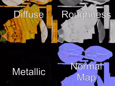 Golden Wasp model pack Low-poly 3D model