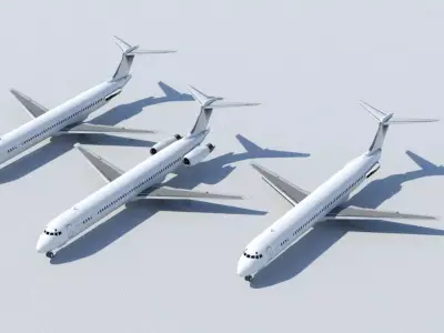 McDonnell Douglas MD80 scrapyard Low Poly Low-poly 3D model