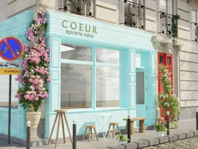  coeur  healthy epicerie cafe paris 3D model