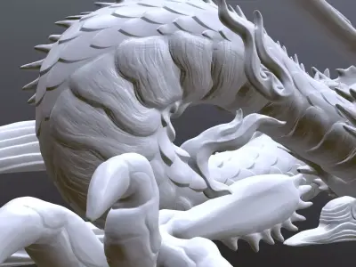 Japanese Carved Dragon High Poly 3D model