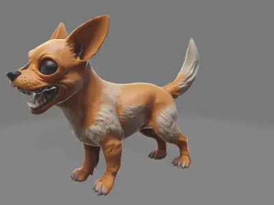 Angry Chihuahua dog 3D model