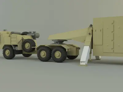 Military truck trailer an tpy 2 radar 3D model