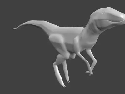 3D Animated and Rigged Raptor Dinosaur Velociraptor Low-poly 3D model