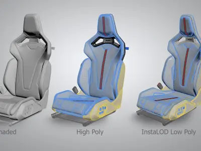 RECARO SPORT C 3D Model Low-poly 3D model