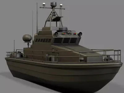 Historical Patrol Boat Low-poly 3D model