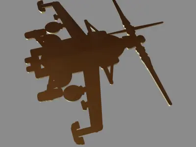 Helicopter MI-24 front view 3D print model