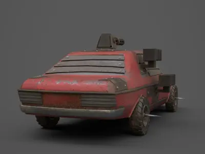 Post Apocalyptic Monster Mercedes 230 Low-poly 3D model