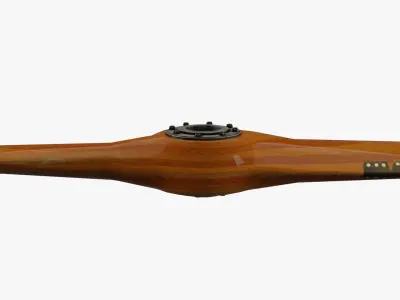 Vintage aircraft wooden propeller with hub 3D model