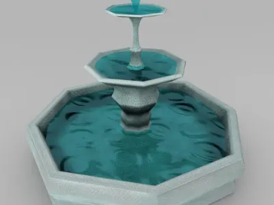 Fountain with bird on top Free 3D model