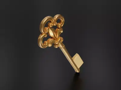 Golden key 3D print model