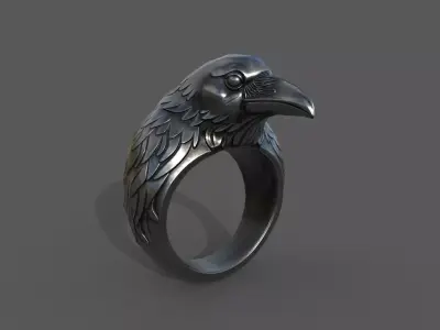 Raven ring game ready PBR Low-poly 3D model