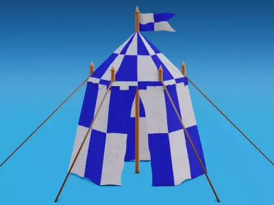 Medieval Pavilion Tent Low-poly 3D model