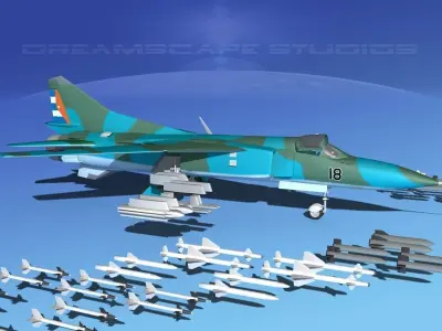 Mig-23 Fighter V27 Cuba 3D model
