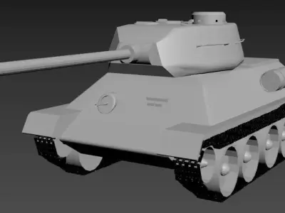 T-34-85 tank Free 3D model