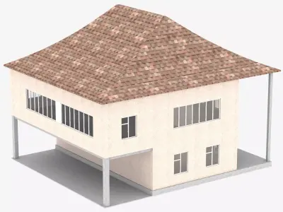 Private house 1 Low-poly 3D model