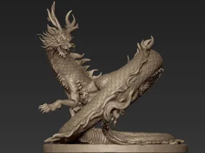 Asian Dragon Sculpt 3D model