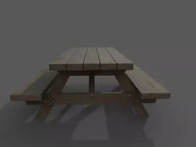 Wooden and Metal Picnic bench  3D model