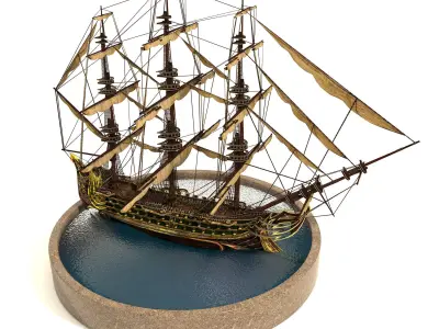 Pirate Ship Low-poly 3D model