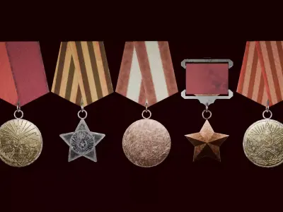 Dayz inspired Post soviet collectible medals Low-poly 3D model