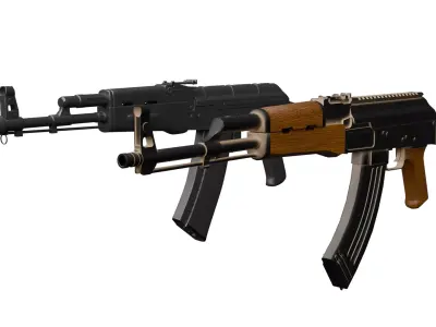 Gun Pack AK-47 Collection PBR Textures  Game-Ready Low-poly 3D model