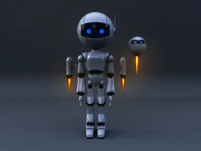 Full Rigged Jetpack Robot 3D model