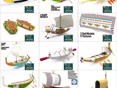 Ancient Egypt Ships Boats Collection 