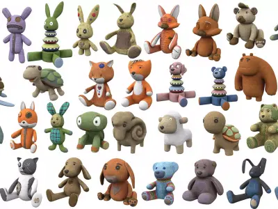 Plush toy collection pack part 2 3D model