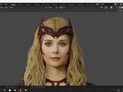 Scarlet Witch from Doctor Strange 2 3D Model Free low-poly 3D model