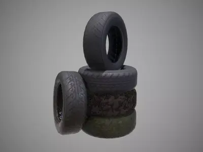 Low polyTire 01 PBR Game-ready   Low-poly 3D model