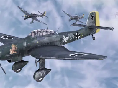 Junkers Ju 87 stuka fraulein woman design 3D model