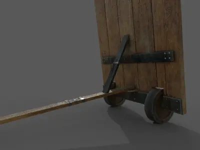 Medieval Mantlet 3D model Low-poly 3D model