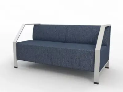 Sofa with stainless steel legs Free 3D model