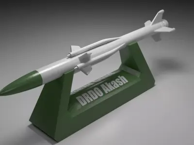 Rocket Missile DRDO Akash Low-poly 3D model