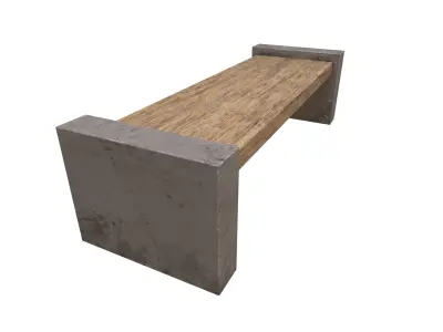 Outside Bench Low-poly 3D model