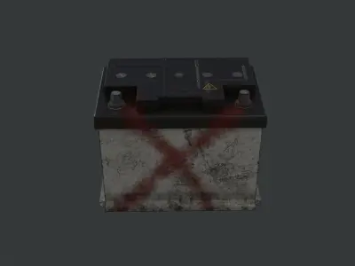 Car Battery - Dirty Graffitied Low-poly 3D model