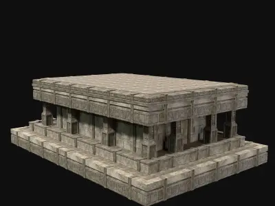 ANCIENT TEMPLE PYRAMID AZTEC MAYAN INCA PLATFORM RUIN COLLECTION Low-poly 3D model